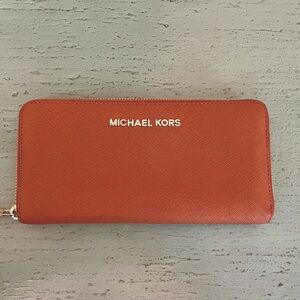 Michael Kors Brown Wallet with Gold Zip